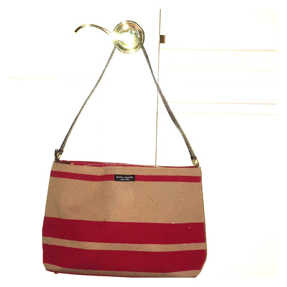 Kate spade red and brown shopper
